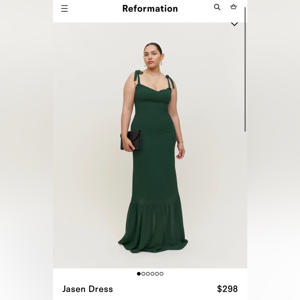 Reformation Jasen Dress in Forest Green Size 2 — only wore once